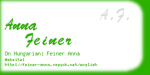 anna feiner business card